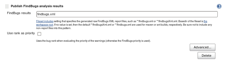 Jenkins Findbugs configuration