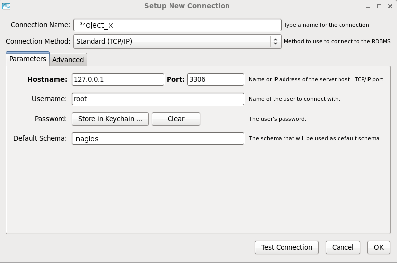 New database connection configuration