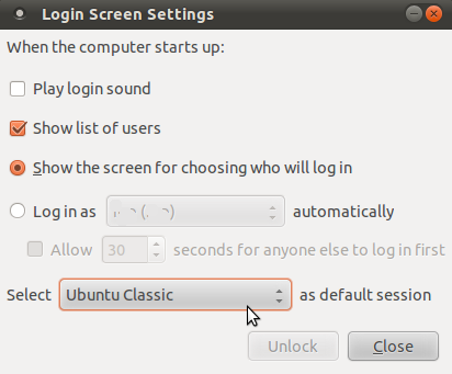 Ubuntu Gnome Login screen settings