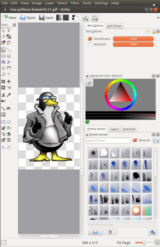 KDE Krita: combined pixel and vector layers to support paint and illustration