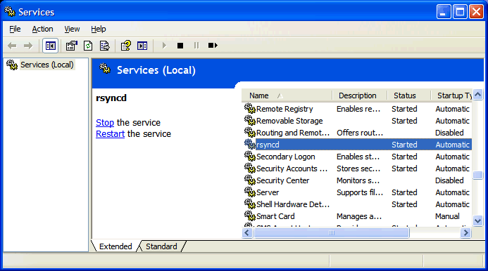 Microsoft Windows rsyncd service